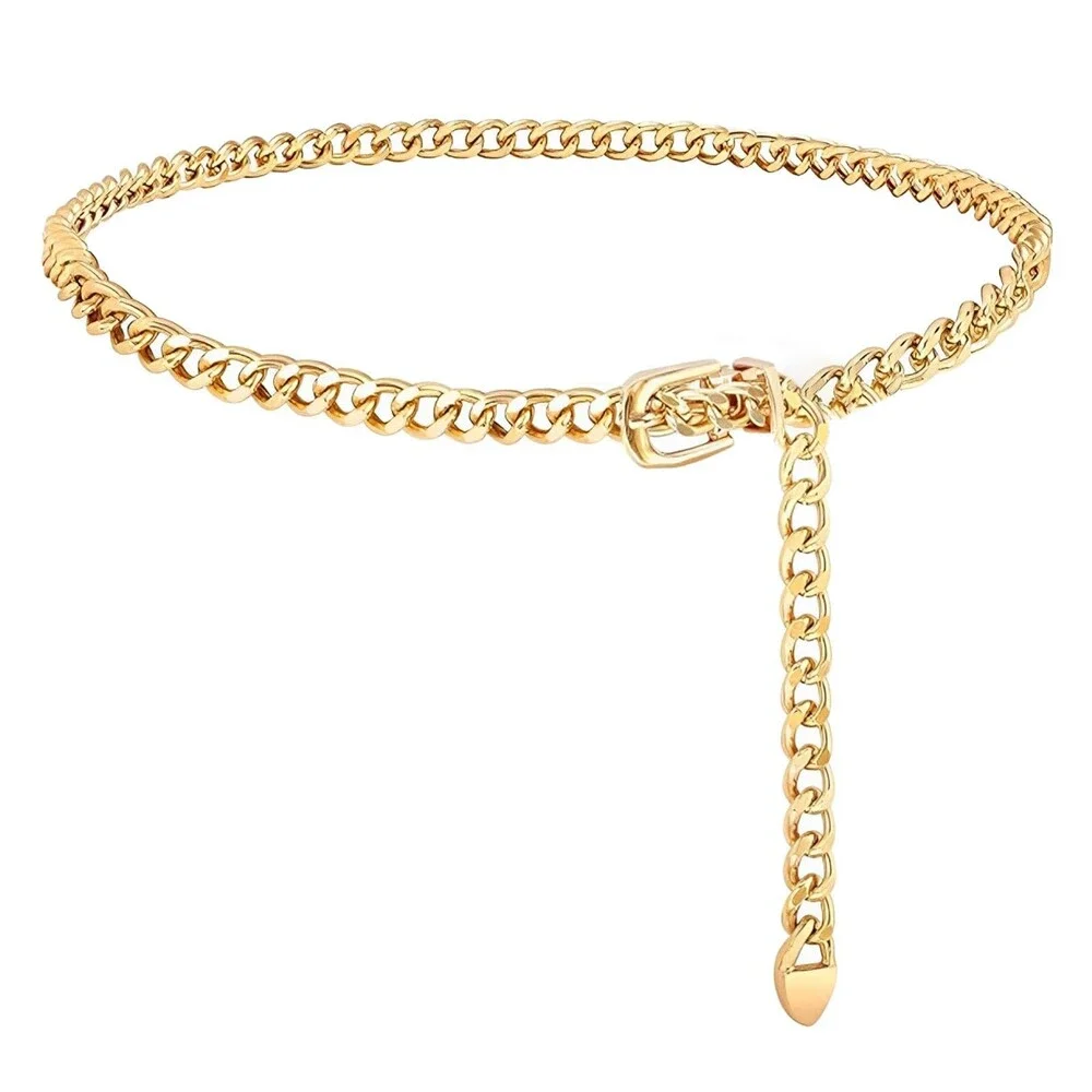 Women's Gold Chain Belt Adjustable Waist 23.5-29.5 Inches Fashion Outfit - NWT